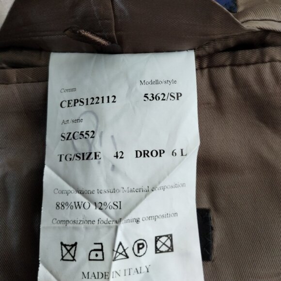 Ermenegildo Zegna Saks Fifth Ave Mens Blazer 42L Beige Wool Silk Blend Office - Picture 4 of 10